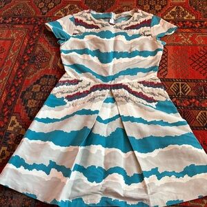 Beckley by Melissa Fit and Flare Beaded Silk/Cotton Dress